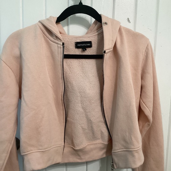 Pink Small Pretty Little Thing Cropped Hoodie - Picture 3 of 7